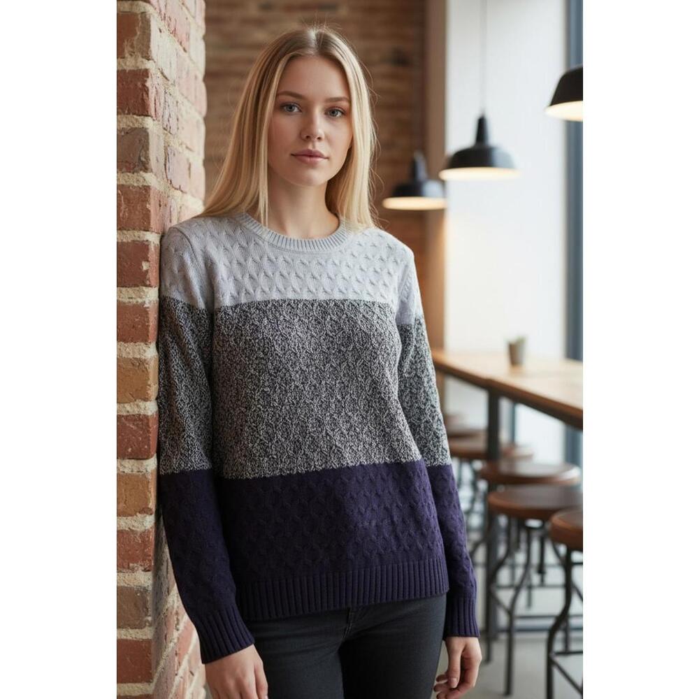 Croft & Barrow Colorblock Knit Sweater, Size Large